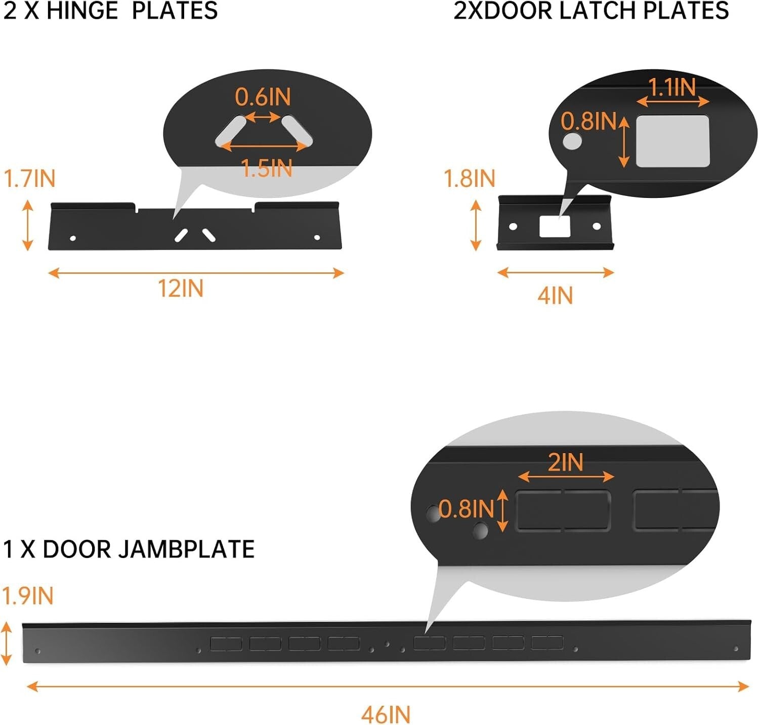 Corrosion-Proof Door Jamb Reinforcement Kit with Sturdy Latch & Hinge Shields