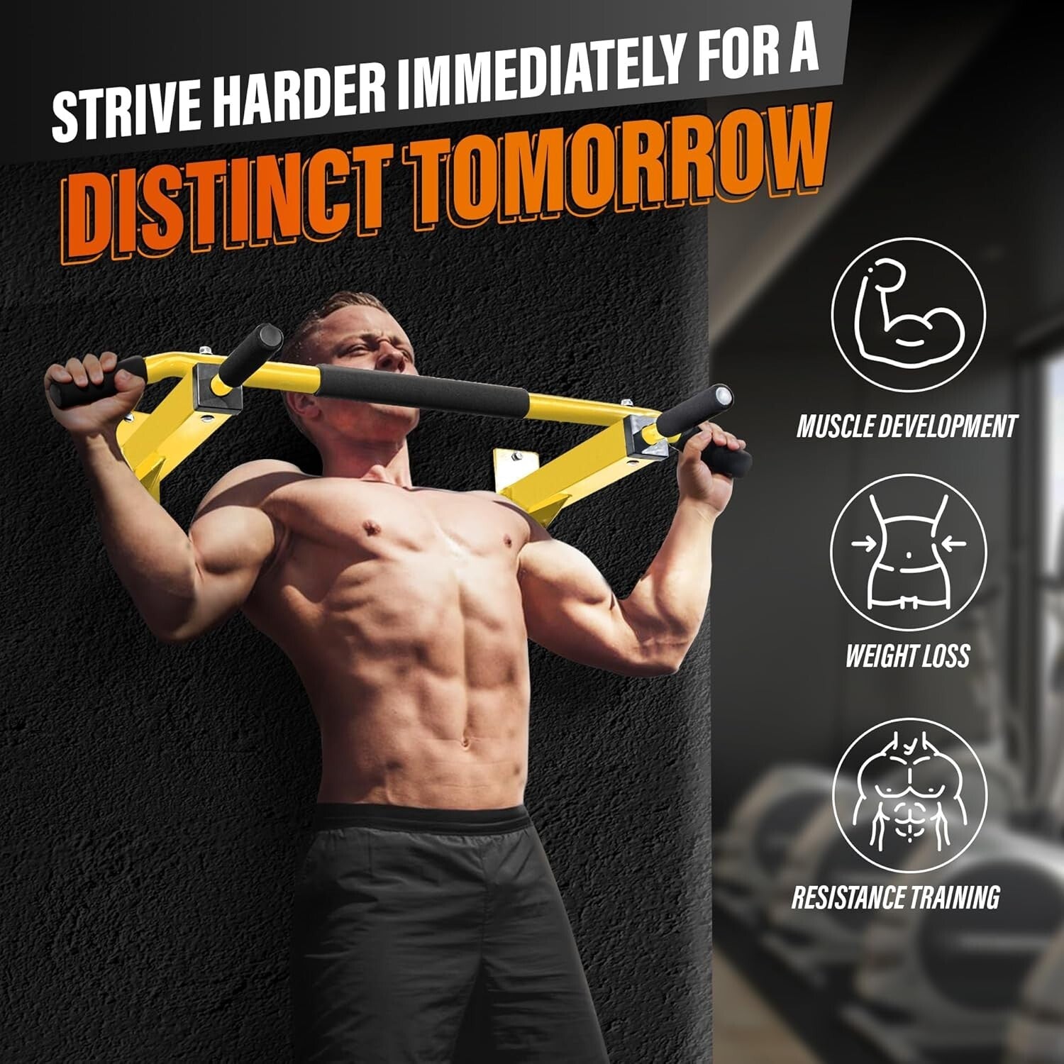 Multifunctional Wall Mounted Pull Up Bar for Home Gym - Easy Installation