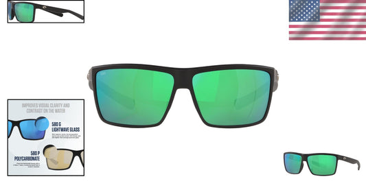 Men's Rinconcito Rectangular Polarized Sunglasses - Superior 580 Glass Clarity