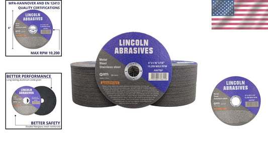 Durable 6" Aluminum Oxide Cut-Off Wheels - 100 Pack for Versatile Cutting