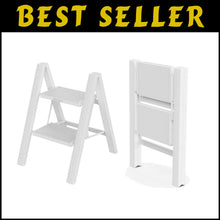 Load image into Gallery viewer, Lightweight Aluminum Foldable Step Ladder - 2 Step, Anti-Slip Safety Design