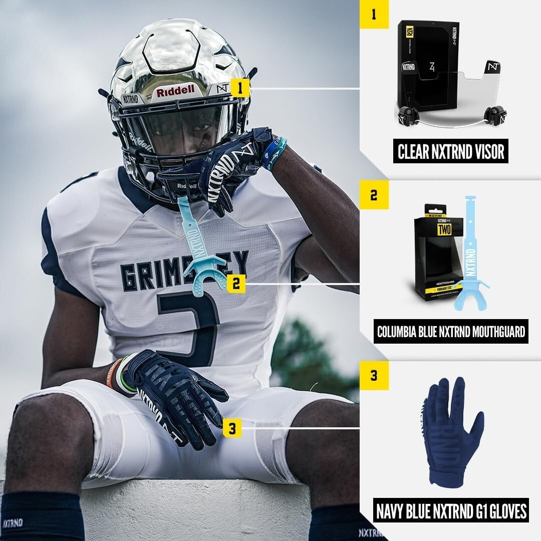 Durable Polycarbonate Football Visor with Anti-Fog Technology - One Size Clear