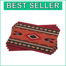 Load image into Gallery viewer, Cibola Placemat Set – 4 Rectangular Placemats with Unique Southwestern Patterns