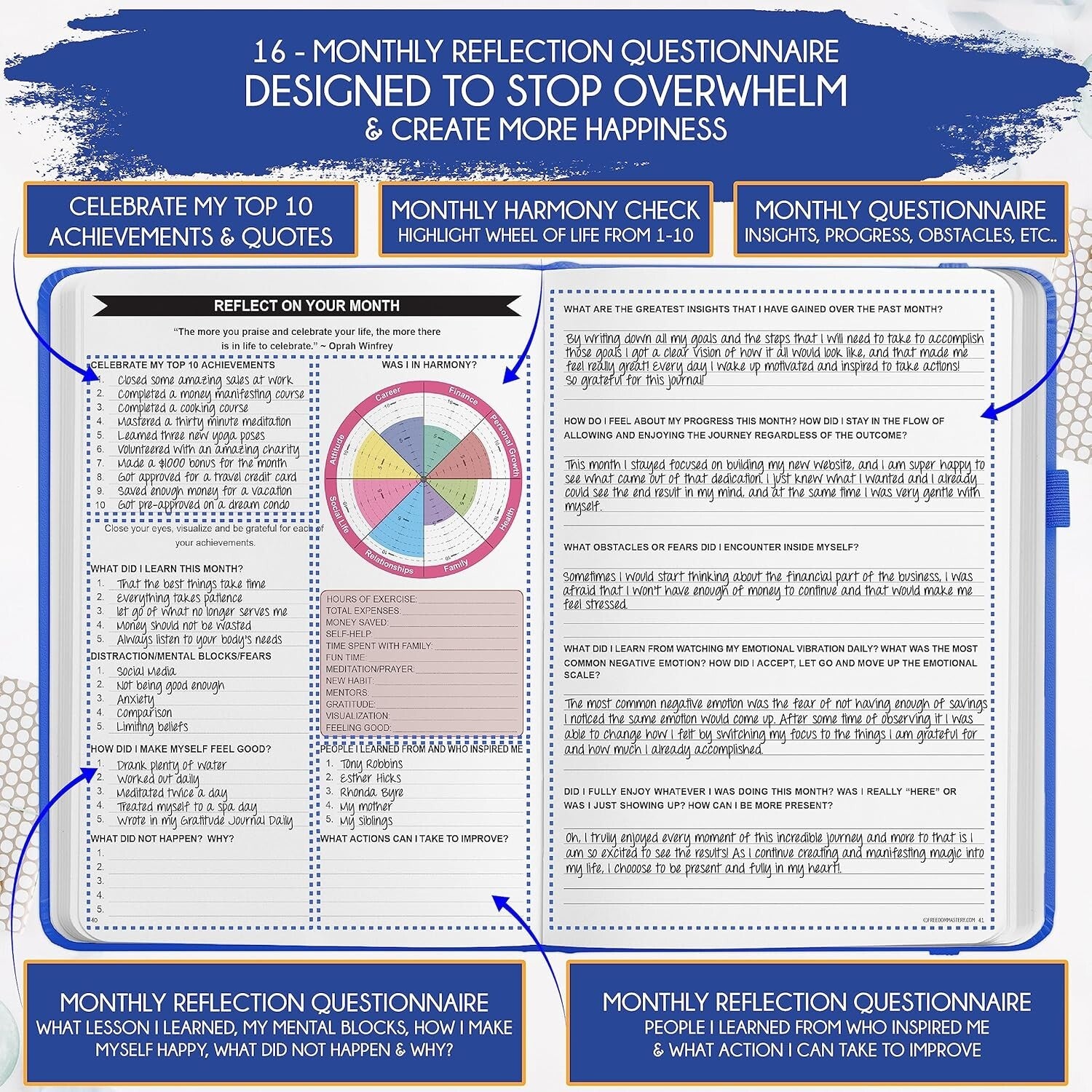 Deluxe 2025 Life Planner with Vision Board & Habit Trackers - B5 Sized Organizer