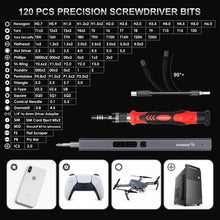 Load image into Gallery viewer, Portable 144-Piece Electric Precision Screwdriver with Adjustable Torque Control