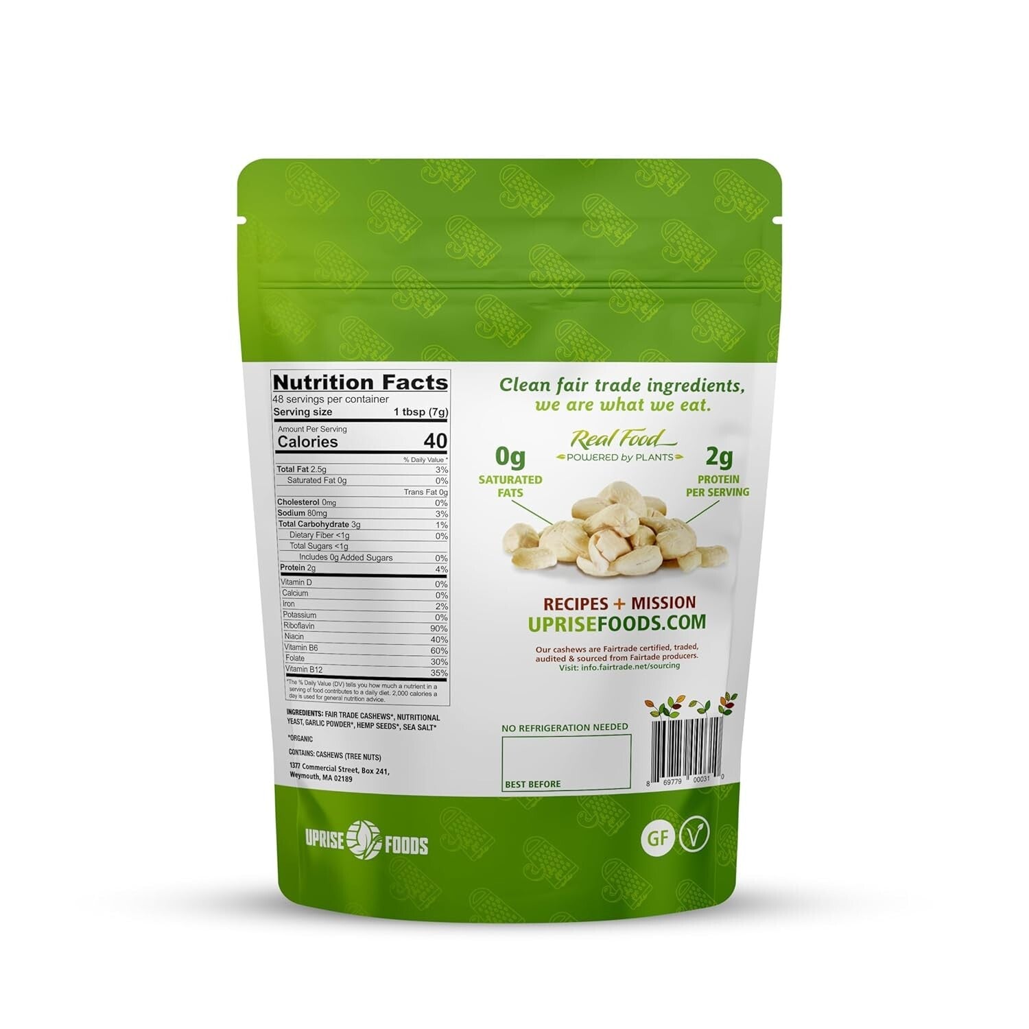 Delicious Dairy-Free Cashew Parmesan Cheese – 12oz Fair Trade Vegan Alternative