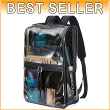 Load image into Gallery viewer, Heavy Duty Clear Backpack with Detachable Laptop Sleeve – Stadium Approved Style