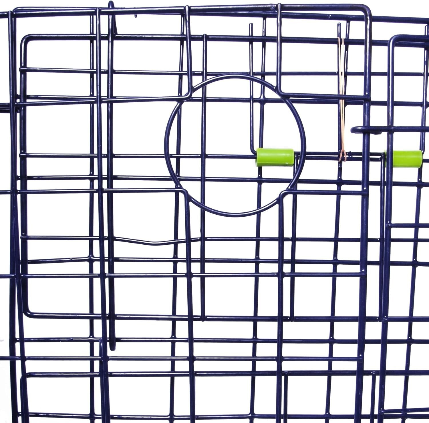 Blue 24-Inch Foldable Crab Trap with Marine-Grade Wire for Fishing Enthusiasts