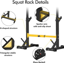 Load image into Gallery viewer, Heavy-Duty Home Gym Squat Rack - Adjustable Barbell Storage with Safety Features