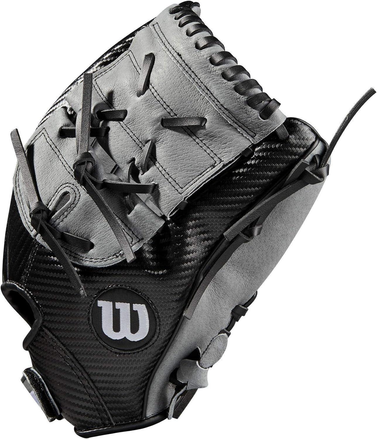 2021 A360 Youth 12" Baseball Glove - Left Hand Pitcher, Black/Grey Utility