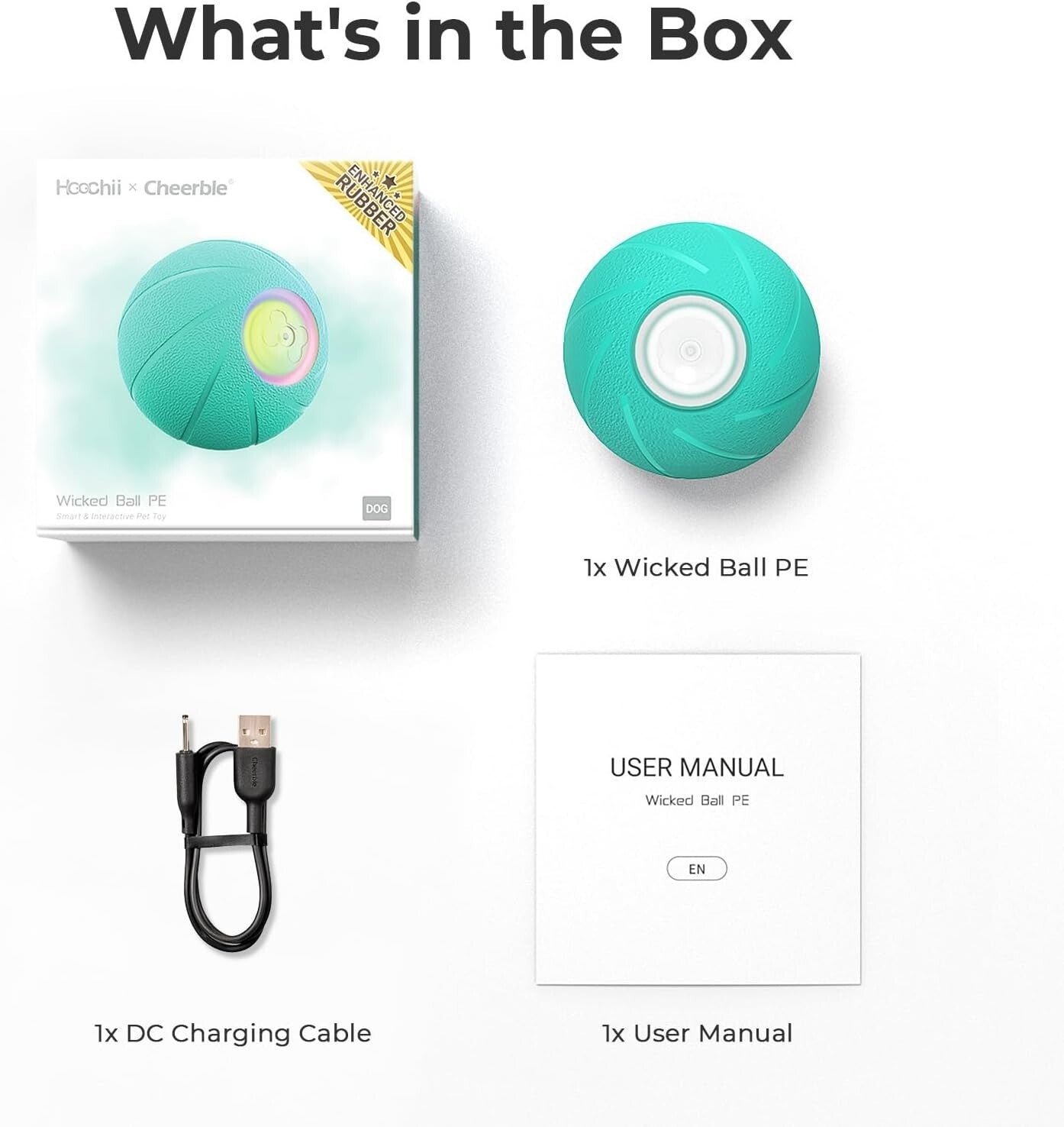 Active Rolling Dog Toy Ball - LED Light & Durable Design for Medium/Large Dogs