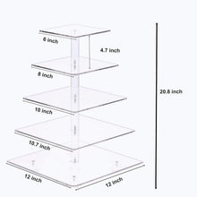 Load image into Gallery viewer, Premium 5 Tier Cupcake Tower Display - LED Lighting Perfect for Celebrations