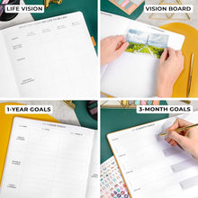 Load image into Gallery viewer, Luxurious A4 Undated Planner Pro: Weekly &amp; Monthly Organizer in Amber Yellow