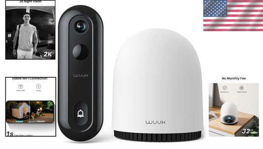 Advanced 2K Wired/Wireless Doorbell Camera with Night Vision & Motion Alerts