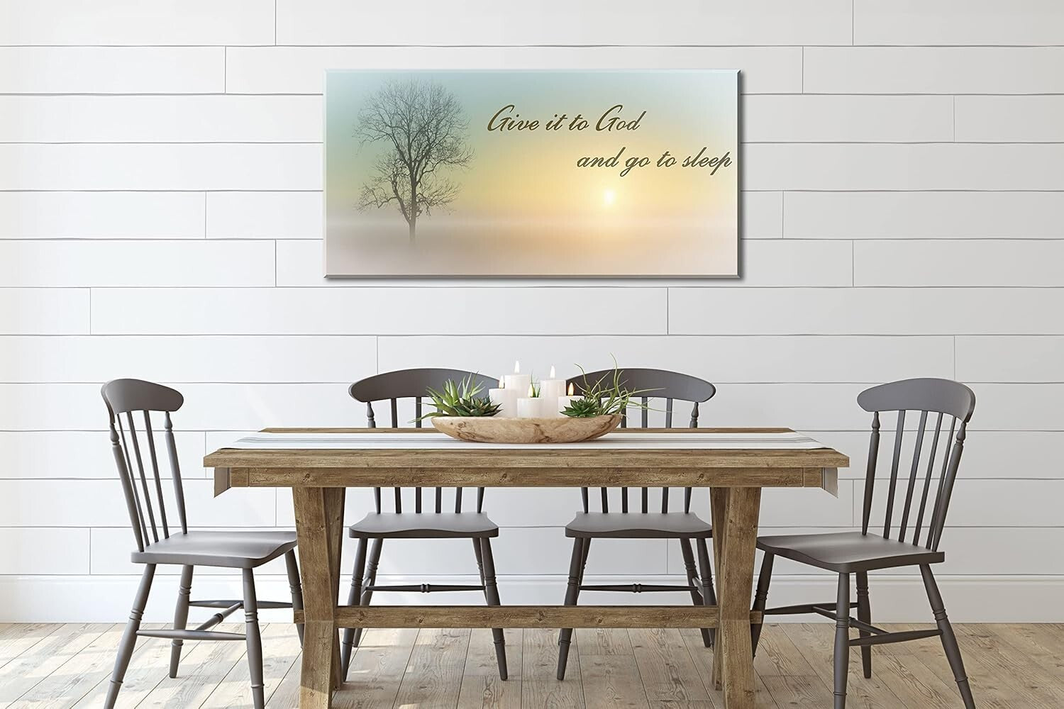 Elegant 48x24 'Give It To God' Canvas - Eco-Friendly Bedroom & Bath Art