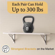 Load image into Gallery viewer, 10-Inch Iron Metal Shelf Brackets - Chic Chrome Finish, Easy Mounting - Set of 4
