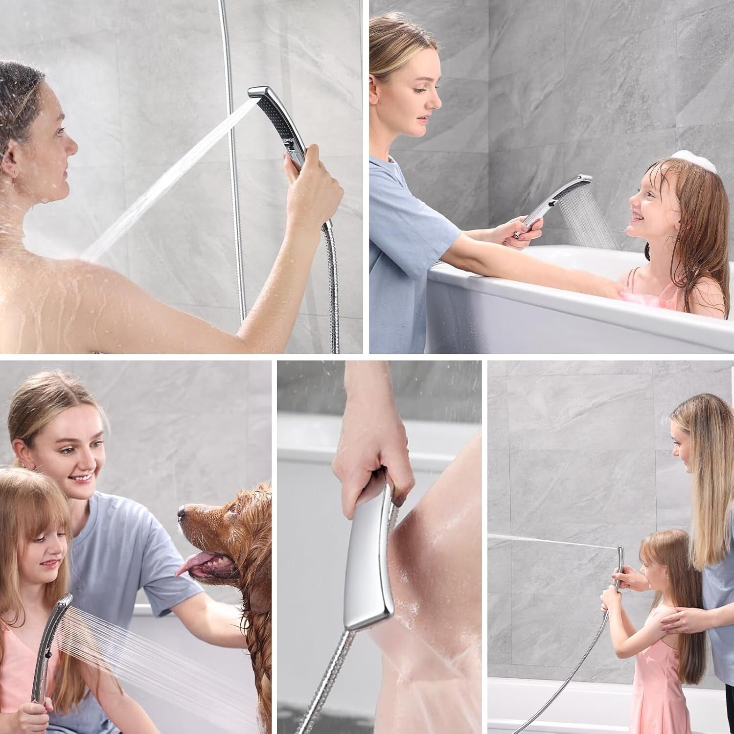 Stylish Dual Shower Head Set: Handheld & Rainfall with Tool-Free Installation