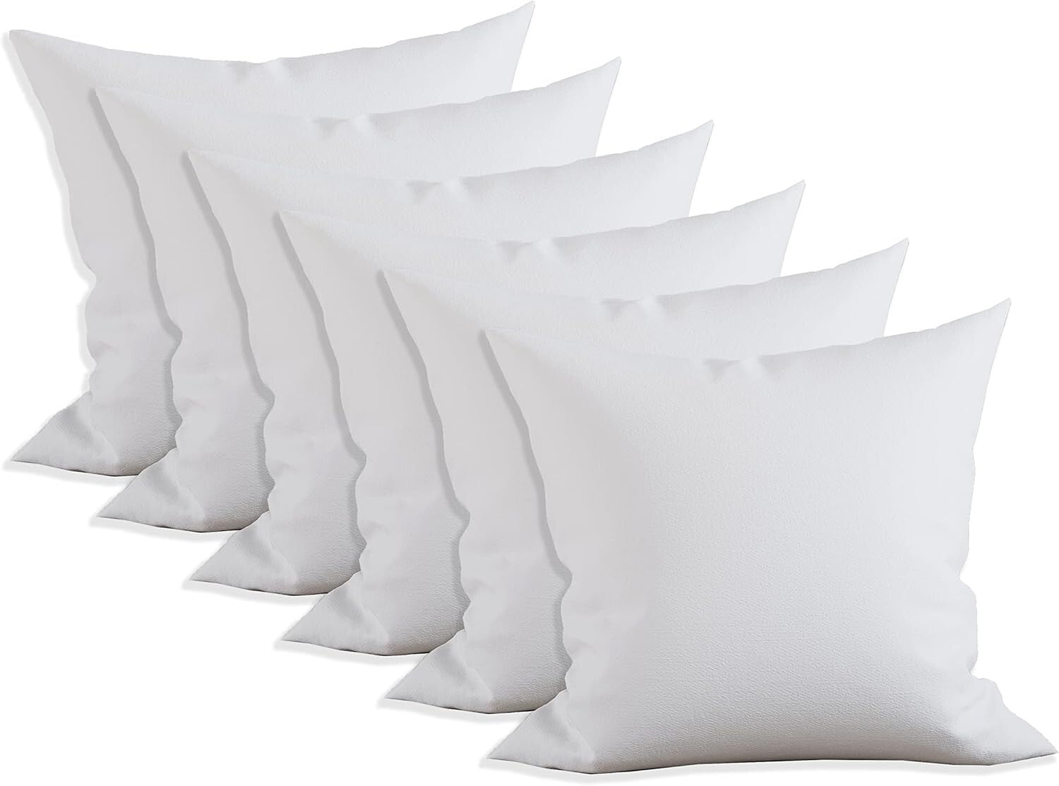 Ultimate Comfort 6-Pack Square 18x18 Pillow Inserts - Hypoallergenic & Durable