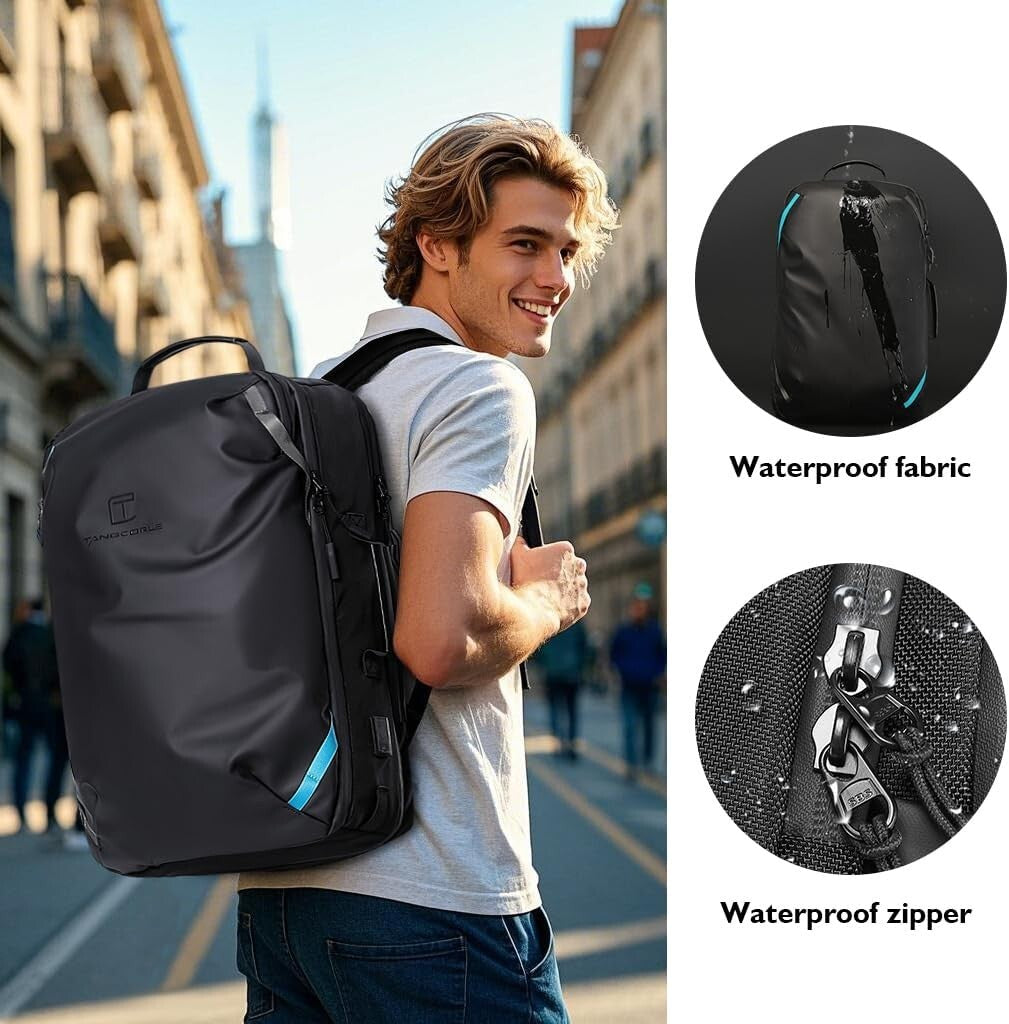 Durable Vacuum Compression Backpack with Water Resistance and USB Port - 45L