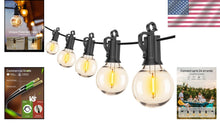 Load image into Gallery viewer, Waterproof 2 Pack Patio Hanging Lights - 30 Ft Warm White LED Globe String