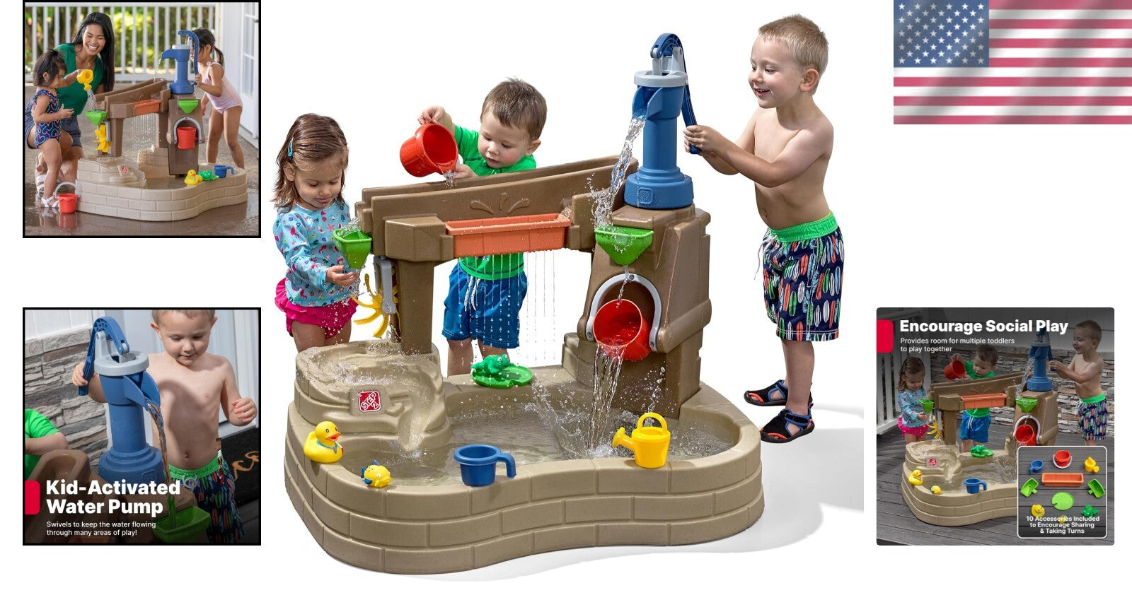 Outdoor Water Sensory Activity Table with Pump - Ideal for Growing Toddlers