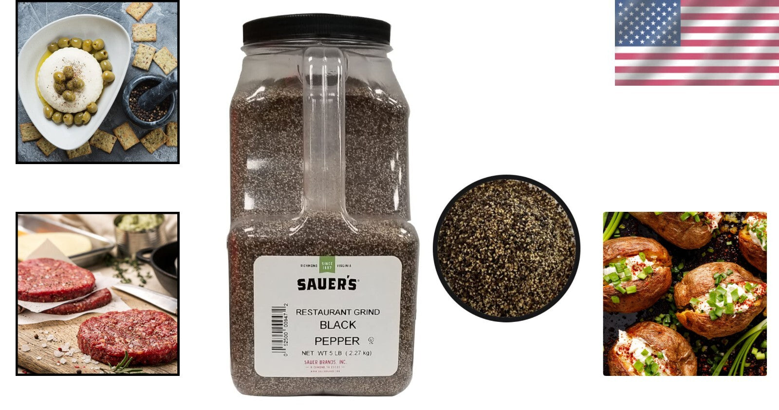 Bold Flavor Coarse Ground Black Pepper | 5-Pound Canister for Professional Use