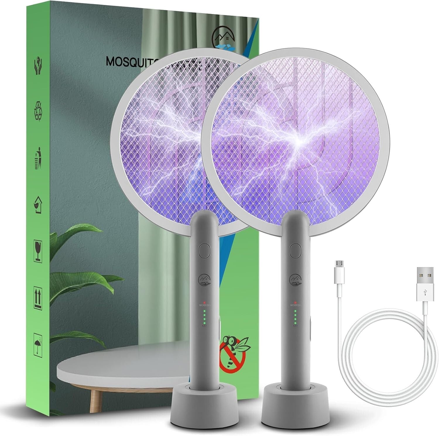 Dual-Function Electric Fly Swatter & Mosquito Trap Lamp - Safe & Eco-Friendly