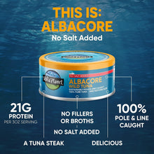 Load image into Gallery viewer, No Salt Added Wild Albacore Tuna, Protein-Rich, Easy Pull Tab, 12 x 5 Ounces