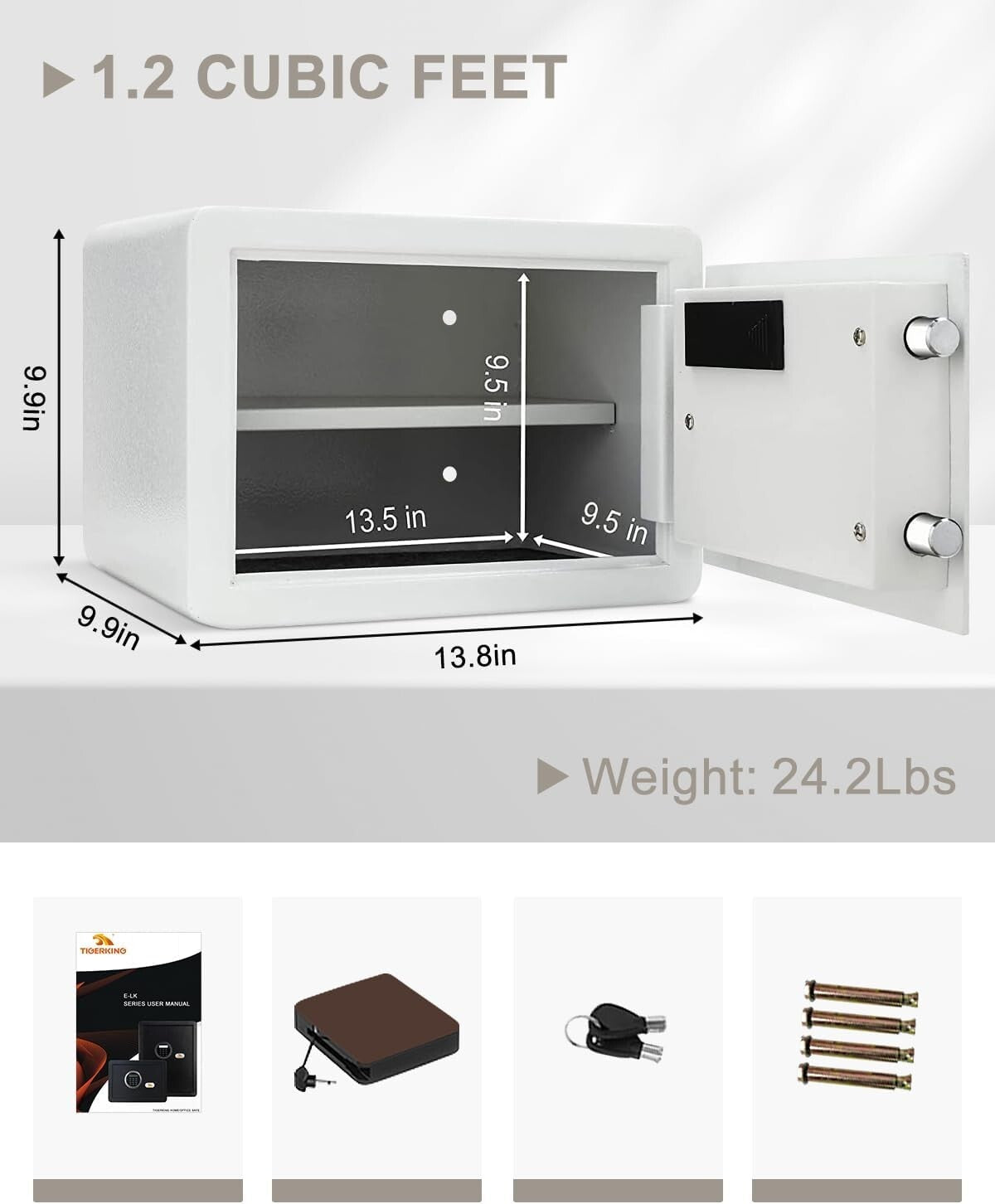 Secure 1.2 Cu Ft Home Safe with Digital Lock, Perfect for Renters & Students