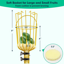 Load image into Gallery viewer, Heavy Duty 8FT Fruit Picker Pole with 5.5" Basket - Ideal for Home Gardens
