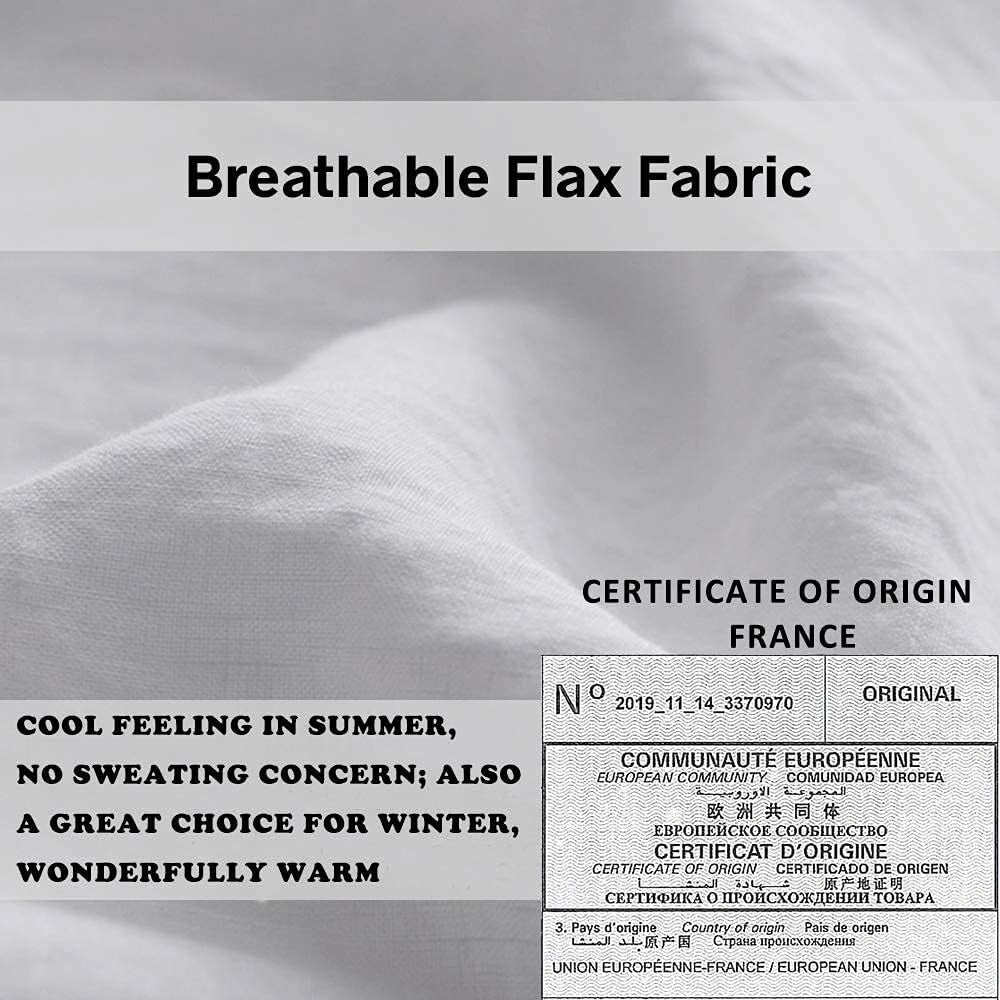 Classic 100% French Linen Pillow Shams - Breathable & Eco-Friendly, Set of 2