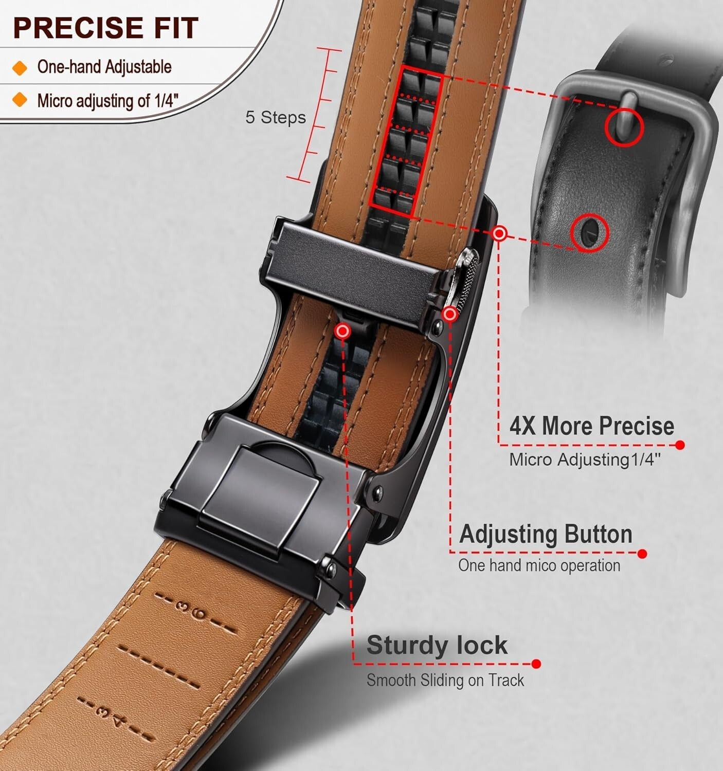 Customizable Men's Ratchet Belt Set – Effortless Adjustments, Luxury Gift