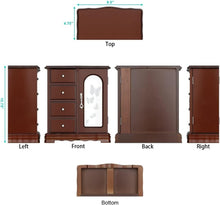 Load image into Gallery viewer, Chic Jewelry Box with 4 Drawer Design, Mirror &amp; Necklace Holder - Gift Ready