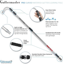 Load image into Gallery viewer, Lightweight Pro Gutter Cleaning Tool - 16' Telescoping Water Fed Pole with Grips