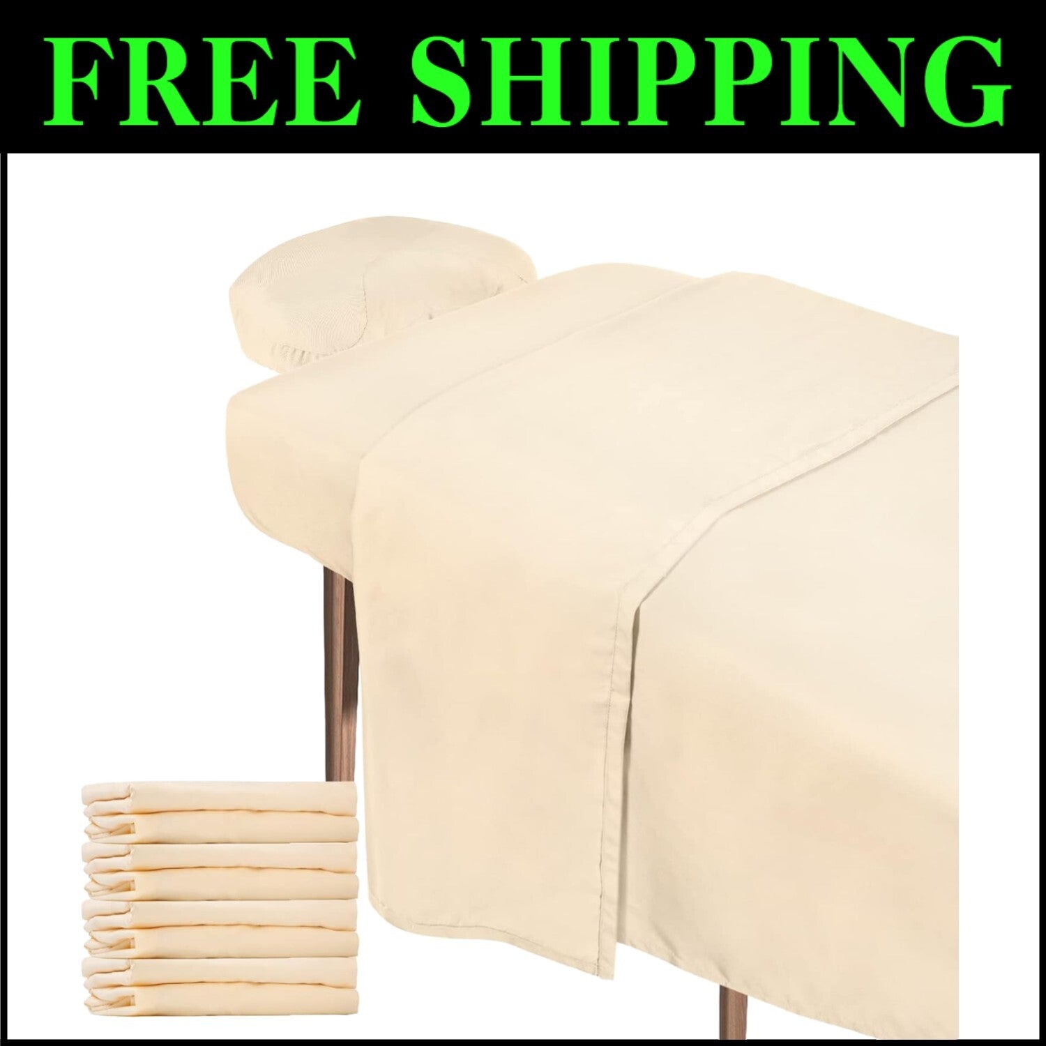 4 Set Soft Massage Table Sheets: Durable Flat, Fitted & Face Cradle Covers
