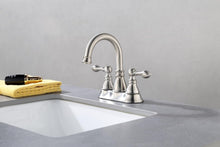Load image into Gallery viewer, Elegant 2 Handle Brushed Nickel Bathroom Faucet with 360° Swivel &amp; Pop Up Drain
