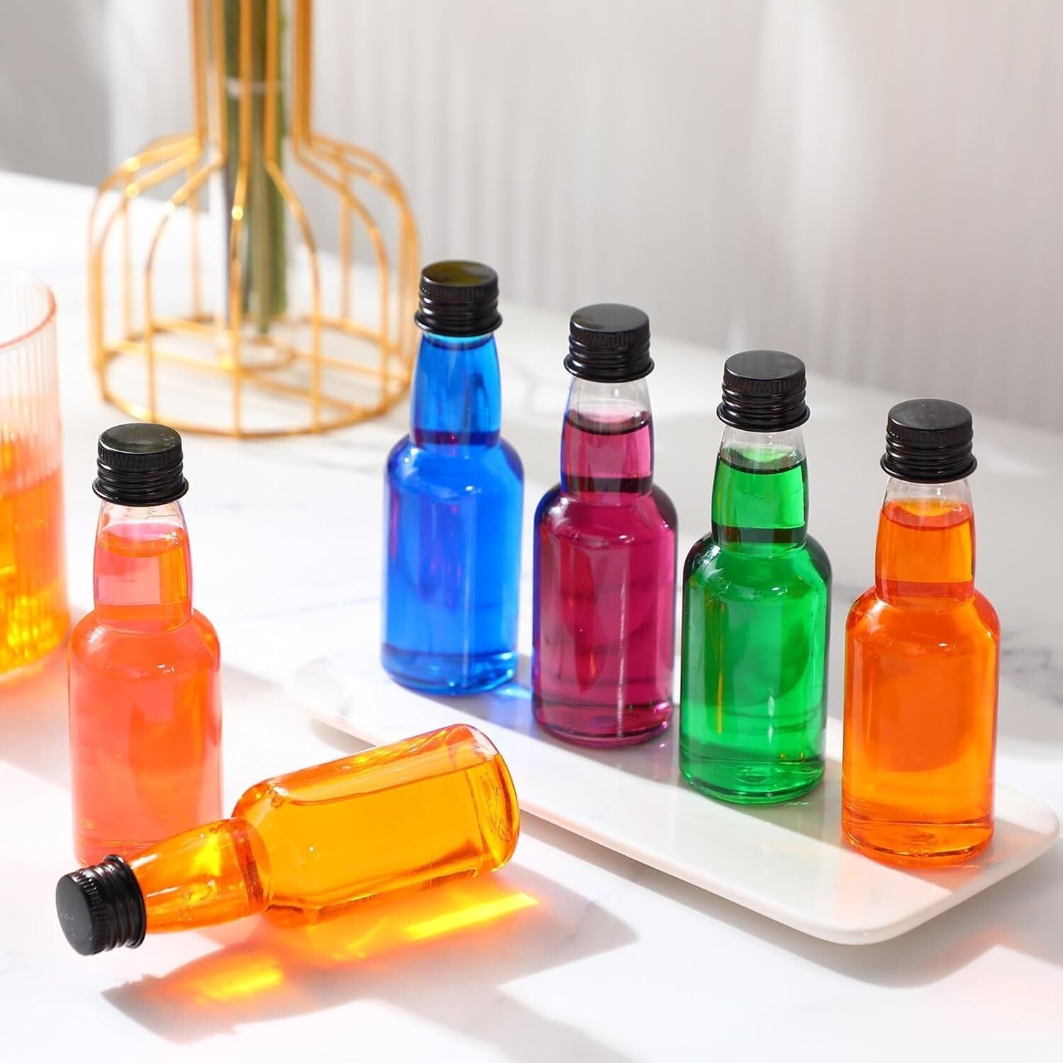 120-Pc Mini Liquor Bottles - Airtight Shot Bottles with Funnels for Events