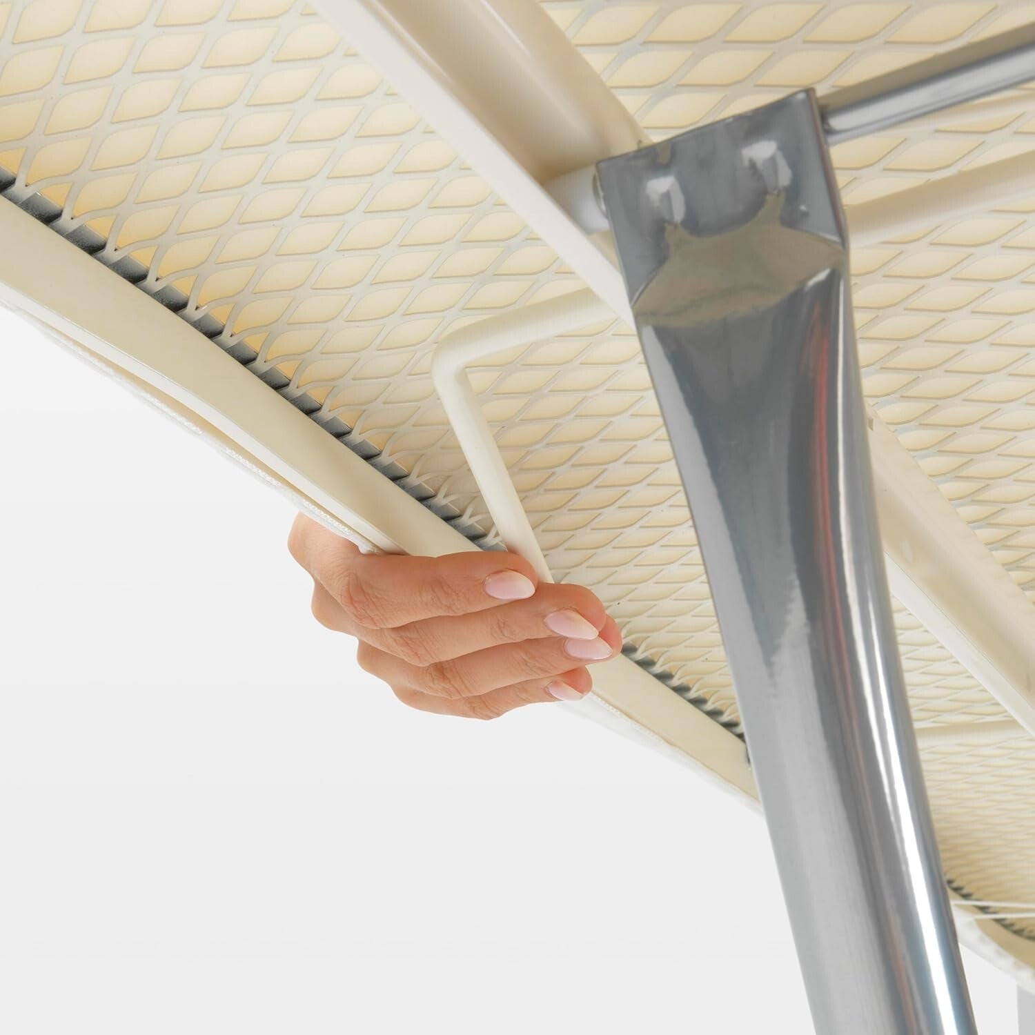 Efficient Ironing Board with 7 Height Options & Child Safety Locks - Ecru