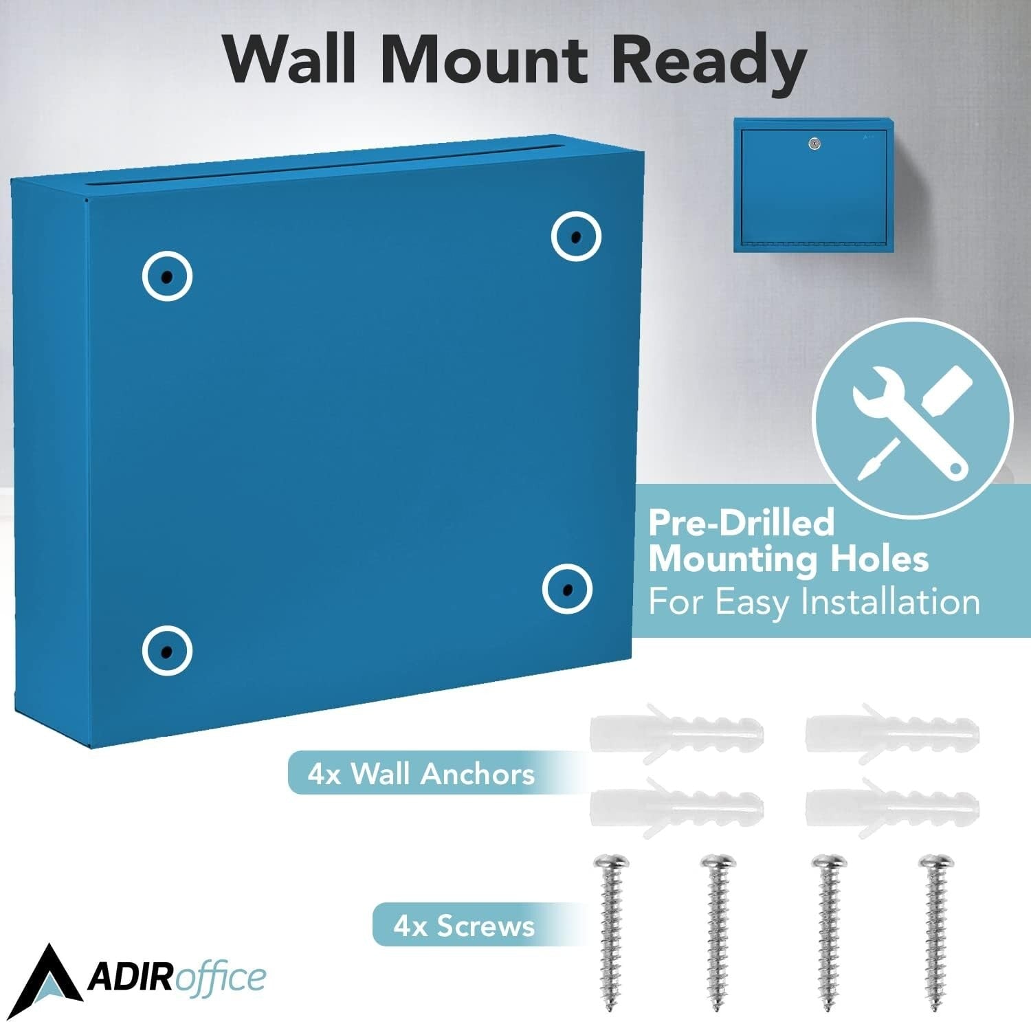Durable Secure Suggestion Box with Front Slot - Perfect Mailbox for Offices