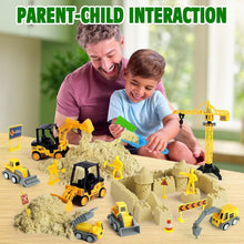 Load image into Gallery viewer, Large 36Pc Construction Sand Play Set with Trucks, Workers &amp; Molding Accessories