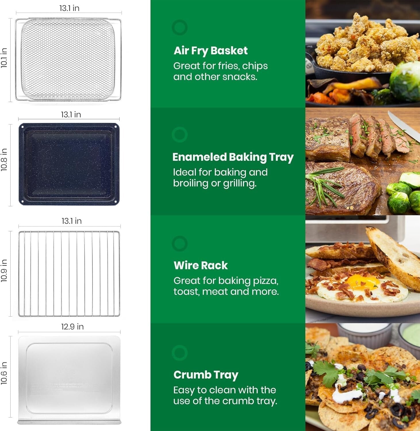 Extra Large Infrared Air Fryer with 10 Functions - 6-Slice Capacity, Easy Clean