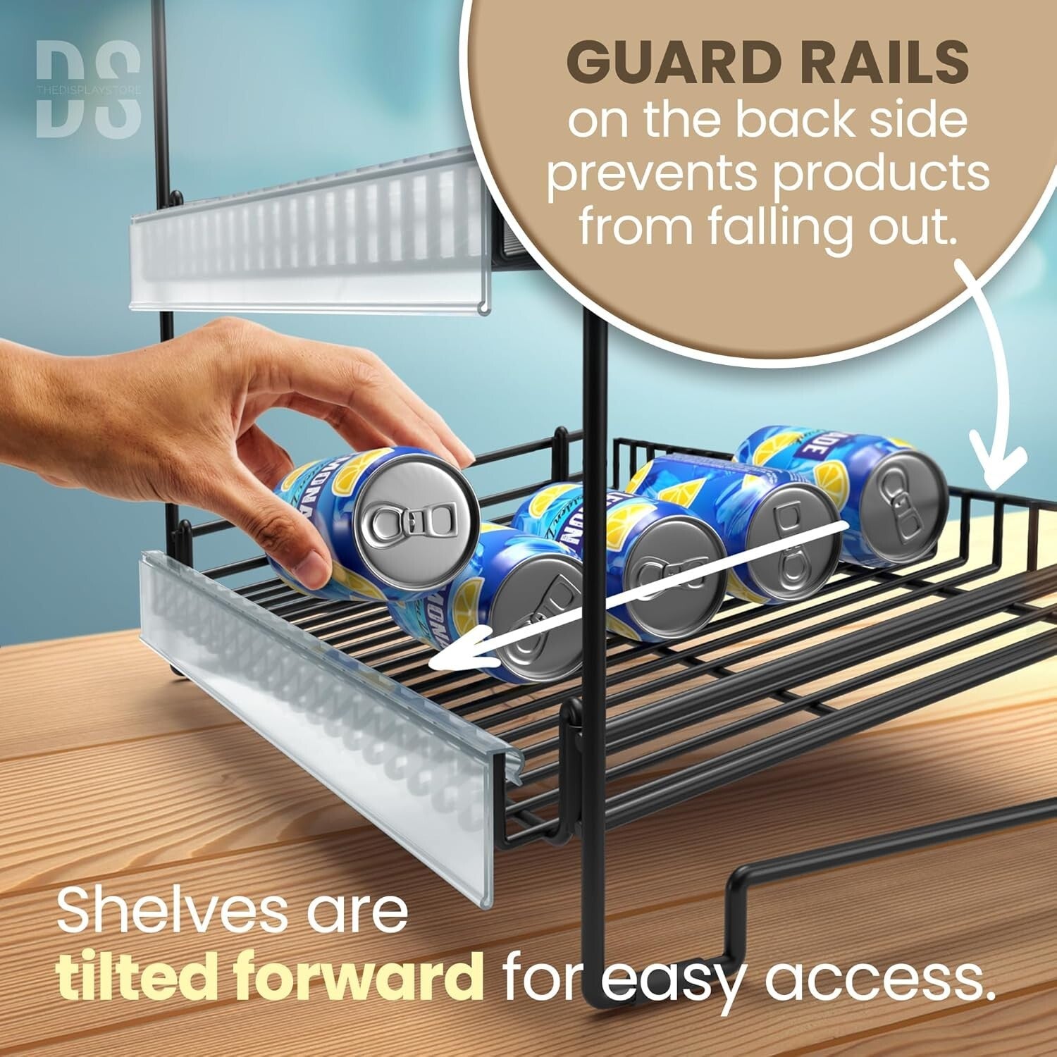 Versatile Black Metal Snack Rack with Clips - Perfect for Concession Stands