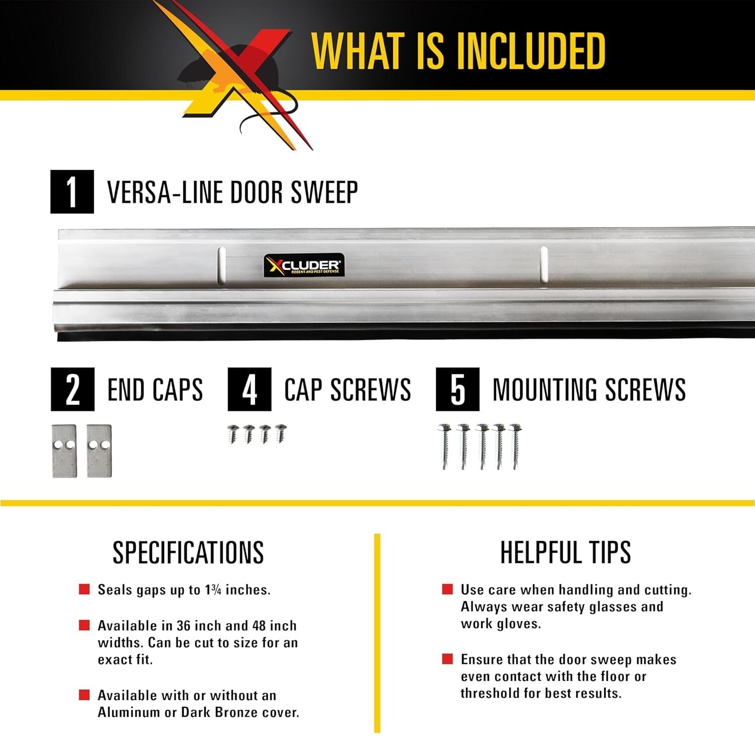 36-Inch Rodent Proof Door Sweep - Effective Pest Prevention & Weather Seal