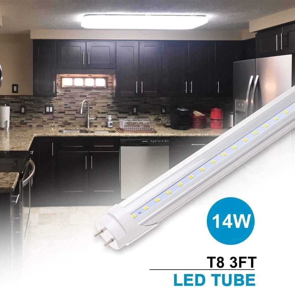 12 Pack 3FT T8 LED Bulbs, 14W Energy-Saving, Plug and Play Installation, 5000K