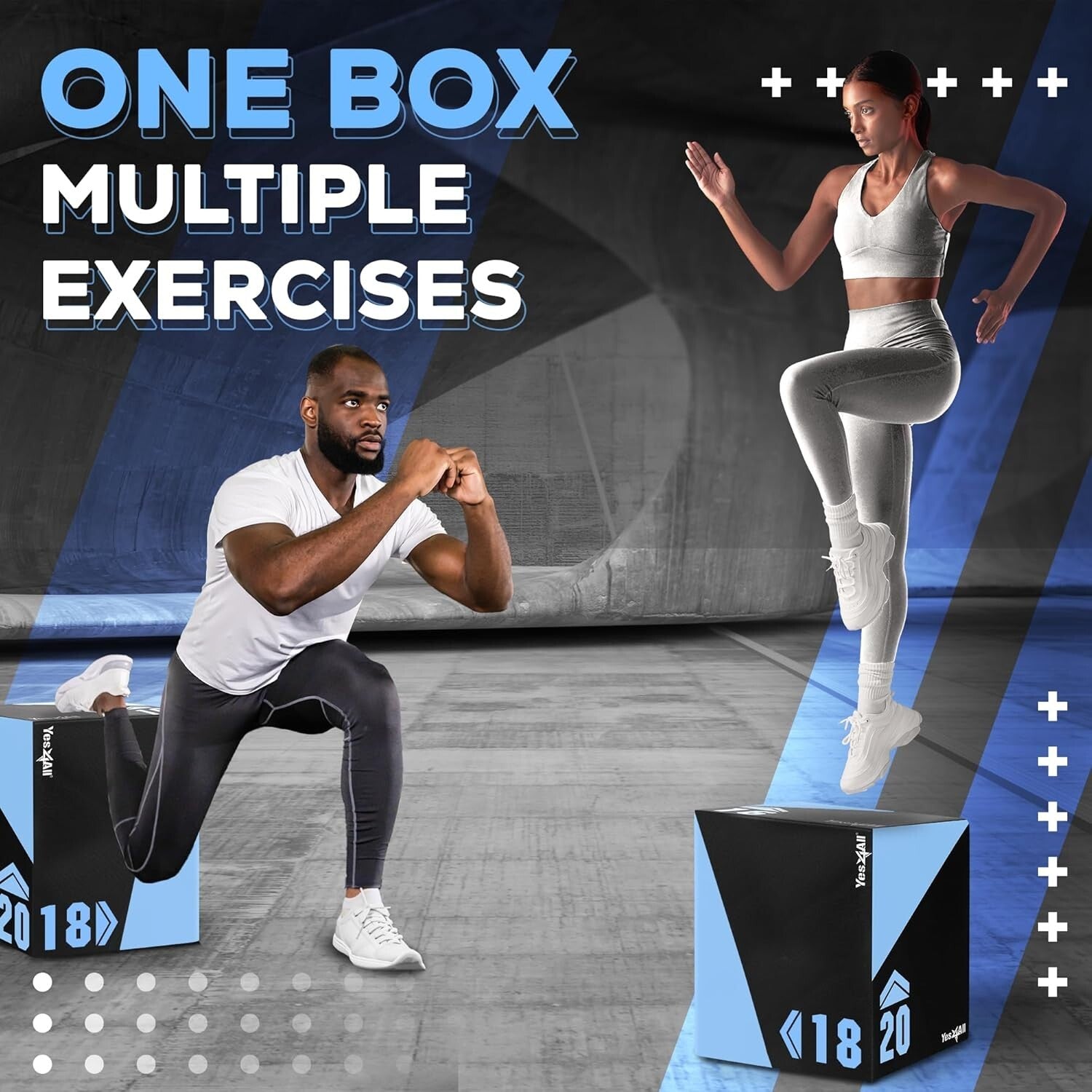 Versatile Anti-Slip Plyo Jump Box - 3 Height Settings for Maximum Performance