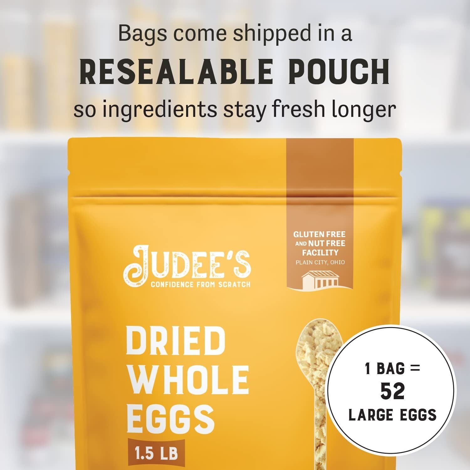 Nutritious 1.5 lbs Gluten-Free Dried Egg Powder - Ideal for Home & Outdoor Use