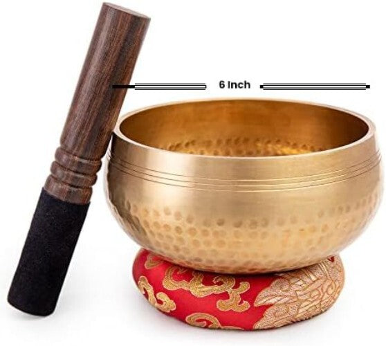 Authentic 6 Inch Tibetan Singing Bowl Set – Ideal for Beginners, Yoga & Medit...