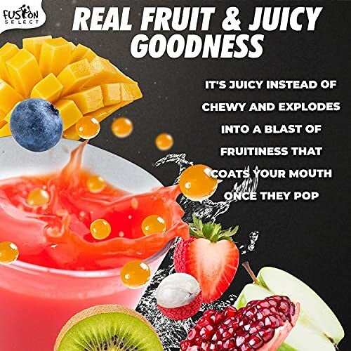 Bursting Bobaz Pearls Variety Pack - 6 Juicy Fruit Flavors for DIY Drinks