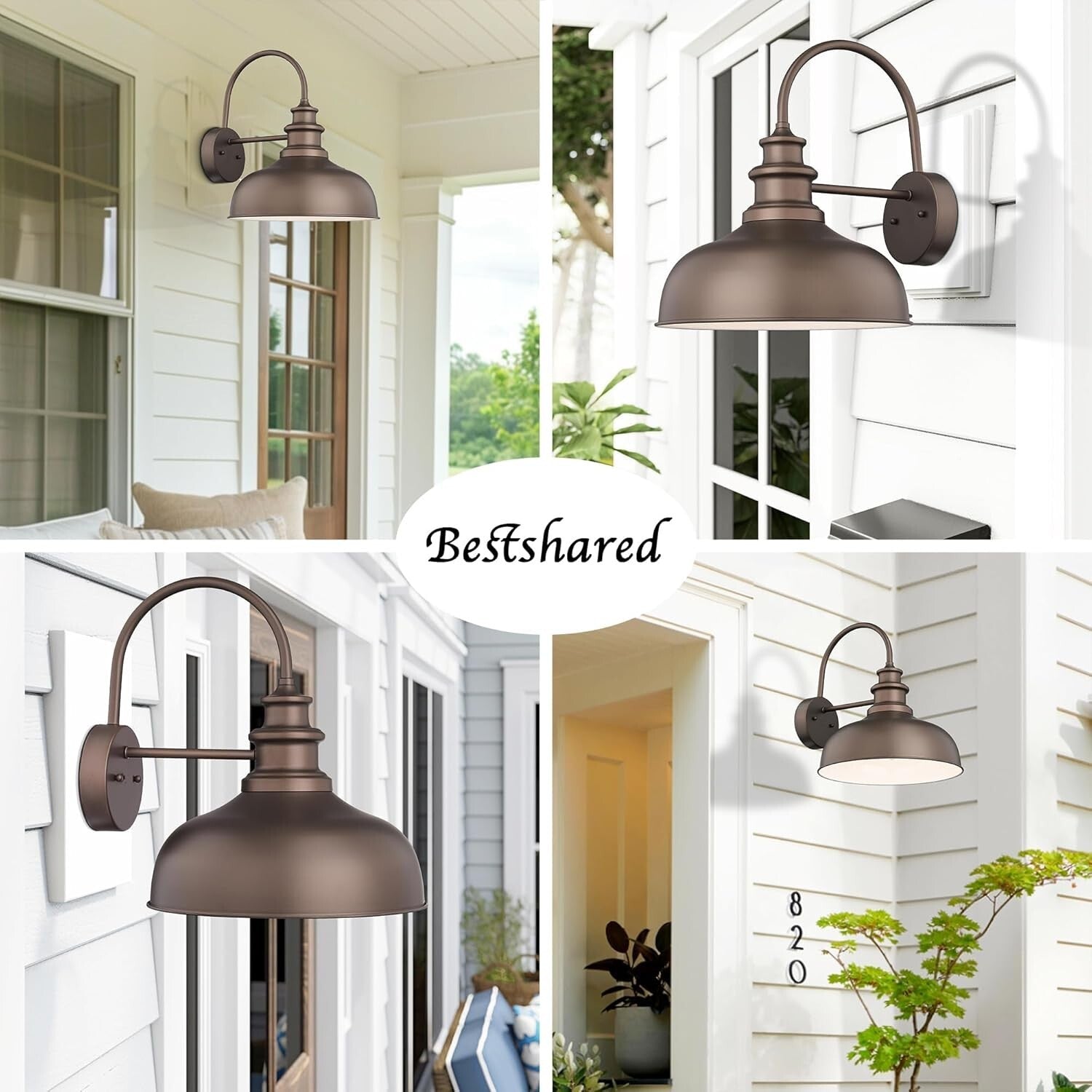 Elegant 4-Pack Industrial Farmhouse Wall Sconces - ETL Listed, Touch Control