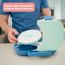 Load image into Gallery viewer, Durable Macaron Blue Lunchbox with Snack Spinner - Perfect for School Days